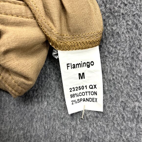 Flamingo Pants Womens Medium Tan Khaki Wide Leg Crop Mid Rise - Picture 12 of 16